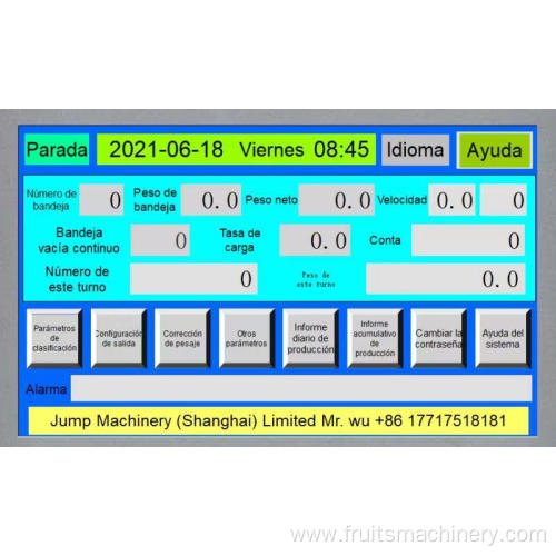 Electronic Intelligent Fruits Grading Machine Clasificador